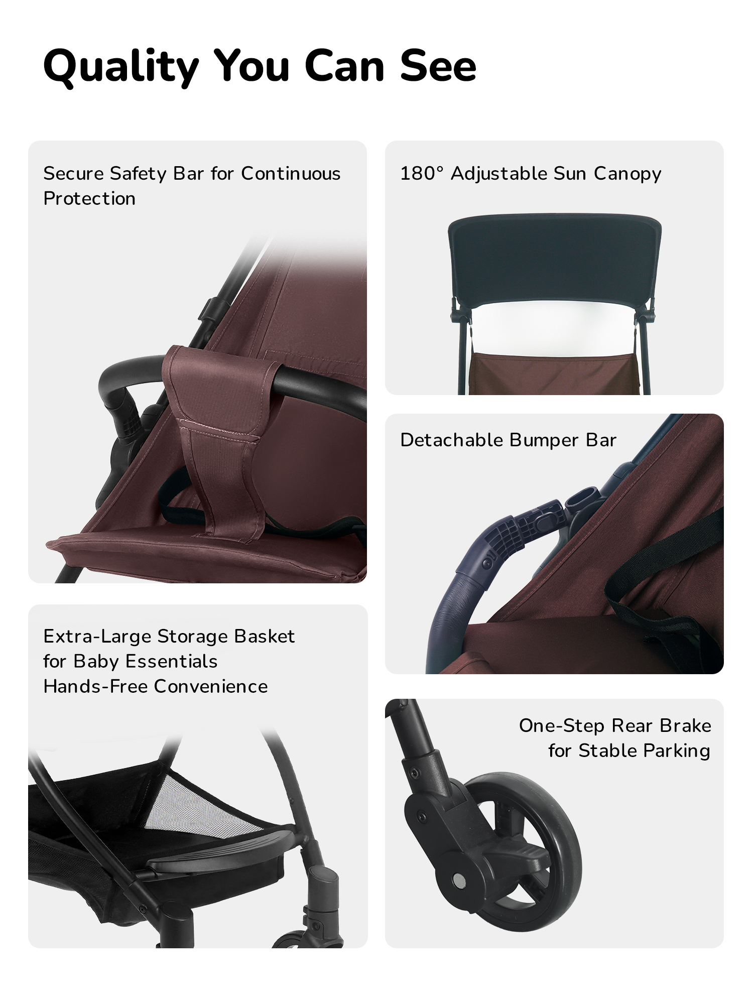 Cochecito de bebé ligero y fino Whizbebe Nano Ease Card