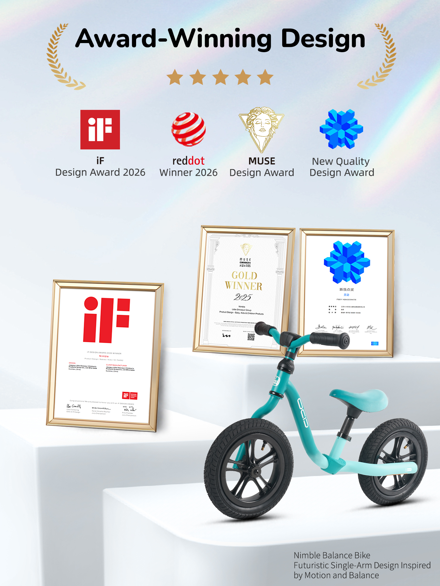 Bicicleta de equilibrio Whizbebe Nimble Uni-Arm